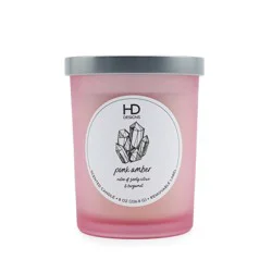 HD Designs Frosted Jar Candle Pink Amber, 8 oz