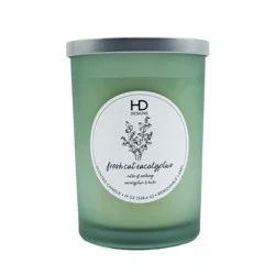 HD Designs Frosted Jar Candle Fresh Cut Eucalyptus, 19 oz