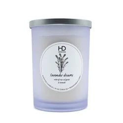 HD Designs Frosted Jar Candle Lavender Dreams, 19 oz