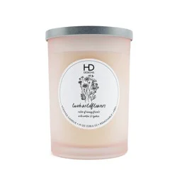 HD Designs Frosted Jar Candle Lush Wildflowers, 19 ounces
