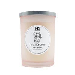 HD Designs Frosted Jar Candle Lush Wildflowers, 19 ounces