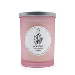 HD Designs Frosted Jar Candle Pink Amber, 19 oz