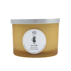 HD Designs Frosted Jar Candle Chai Latte, 12 ounces