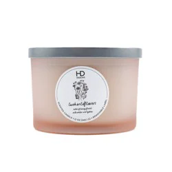 HD Designs Frosted Jar Candle Lush Wildflowers, 12 ounces