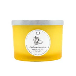 HD Designs Frosted Jar Candle Mediterranean Citrus, 12 ounces