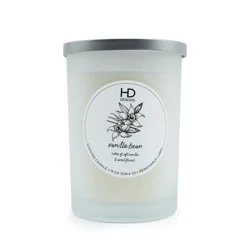 HD Designs Frosted Jar Candle Vanilla Bean, 19 oz