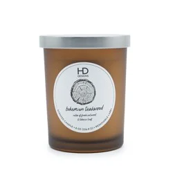 HD Designs Frosted Jar Candle - Bohemian Teakwood, 8 oz