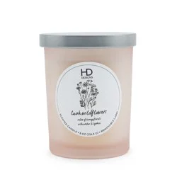 HD Designs Frosted Jar Candle Lush Wildflowers, 8 oz