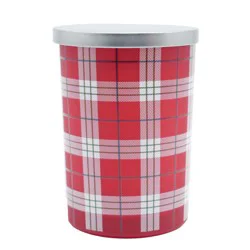 HD Designs Plaid Print Jar Candle