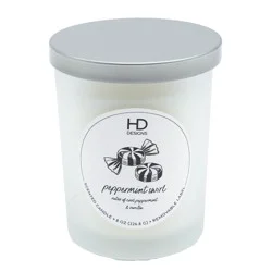 HD Designs Peppermint Swirl Scented White Solid Jar Candle