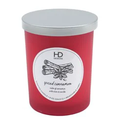HD Designs Spiced Cinnamon Scented Red Solid Jar Candle