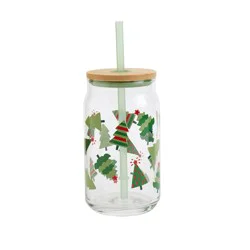 Holiday Home Tree Toss Christmas Soda Can Glass Sipper