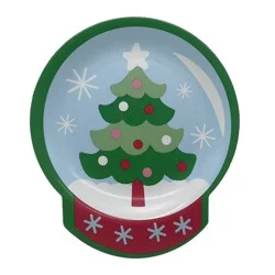 Holiday Home Snowglobe Appetizer Plate