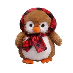 Holiday Home 9.5-Inch Penguin Plush Toy - Brown