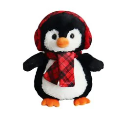 Holiday Home 9.5-Inch Penguin Plush Toy - Black