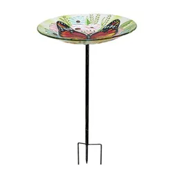 HD Designs Outdoors Butterfly Birdbath Stake, 10 in