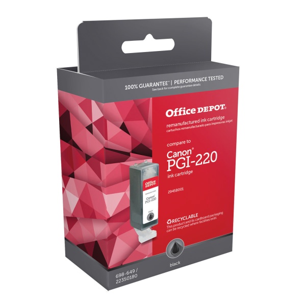 slide 1 of 2, Office Depot Brand Odpgi220B (Canon Pgi-220) Remanufactured Black Pigment Ink Cartridge, 1 ct