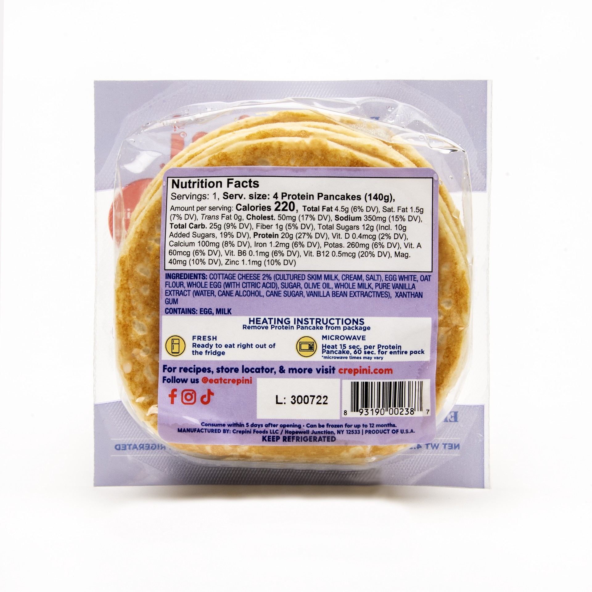 slide 2 of 3, Crepini Vanilla Protein Pancake, 4.9 oz