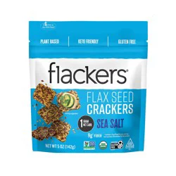 Flackers Organic Plant-Based Flax Seed Sea Salt Crackers 5 oz