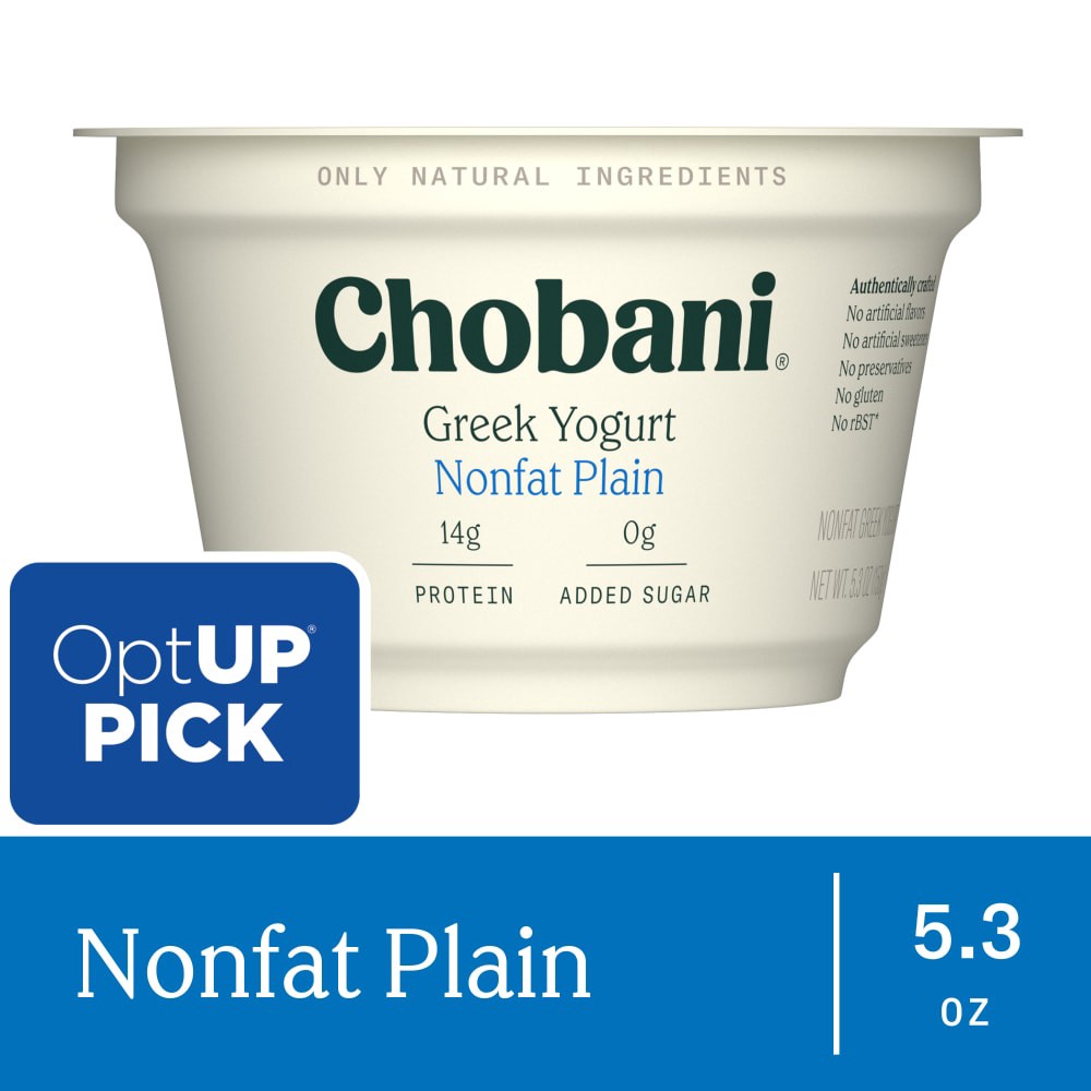 slide 4 of 5, Chobani Yogurt, Greek, Nonfat, Plain, 5.3 oz