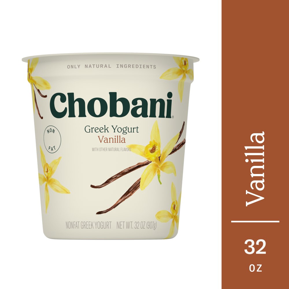 slide 2 of 5, Chobani 0% Milkfat Vanilla Blended Greek Yogurt, 32 fl oz