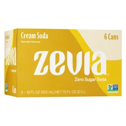 Zevia Zero Sugar Cream Soda - 6 ct