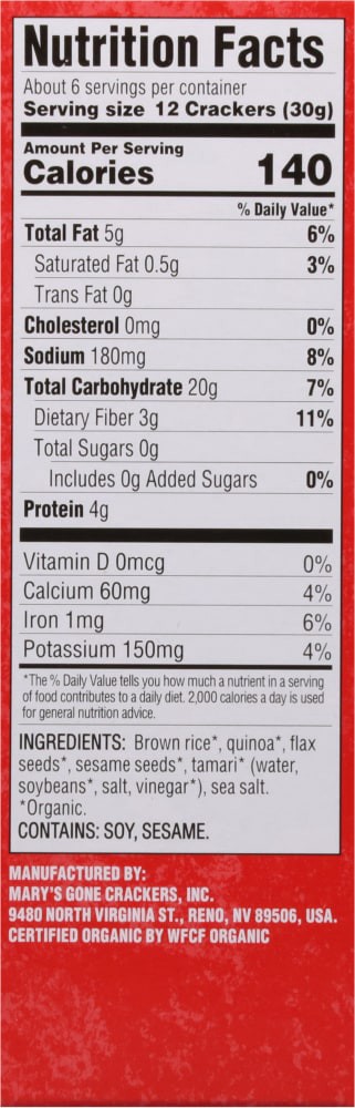 slide 2 of 4, Mary's Gone Crackers Organic Original Crackers 6.5 oz, 6.5 oz