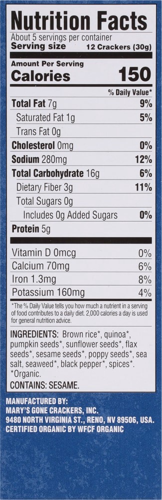 slide 2 of 4, Mary's Gone Crackers Organic Super Seed Classic Crackers 5.5 oz, 5.5 oz