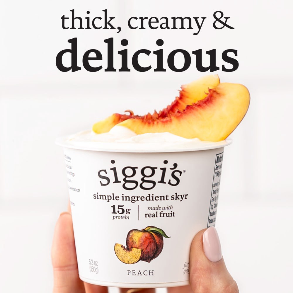 slide 6 of 6, Siggi's siggi’s Icelandic Skyr Nonfat Yogurt, Peach, 5.3 oz