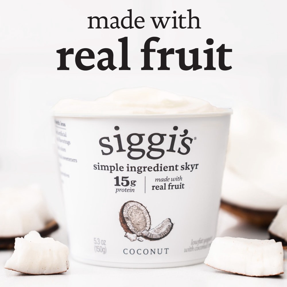slide 4 of 6, Siggi's siggi’s Icelandic Skyr Lowfat Yogurt, Coconut, 5.3 oz