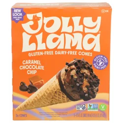 Jolly Llama Dairy-Free Gluten-Free Caramel Chocolate Chip Cones 3 Pack