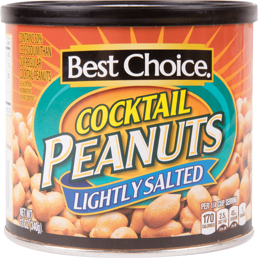 slide 1 of 1, Best Choice Cocktail Peanuts Lightly Salted, 12 oz