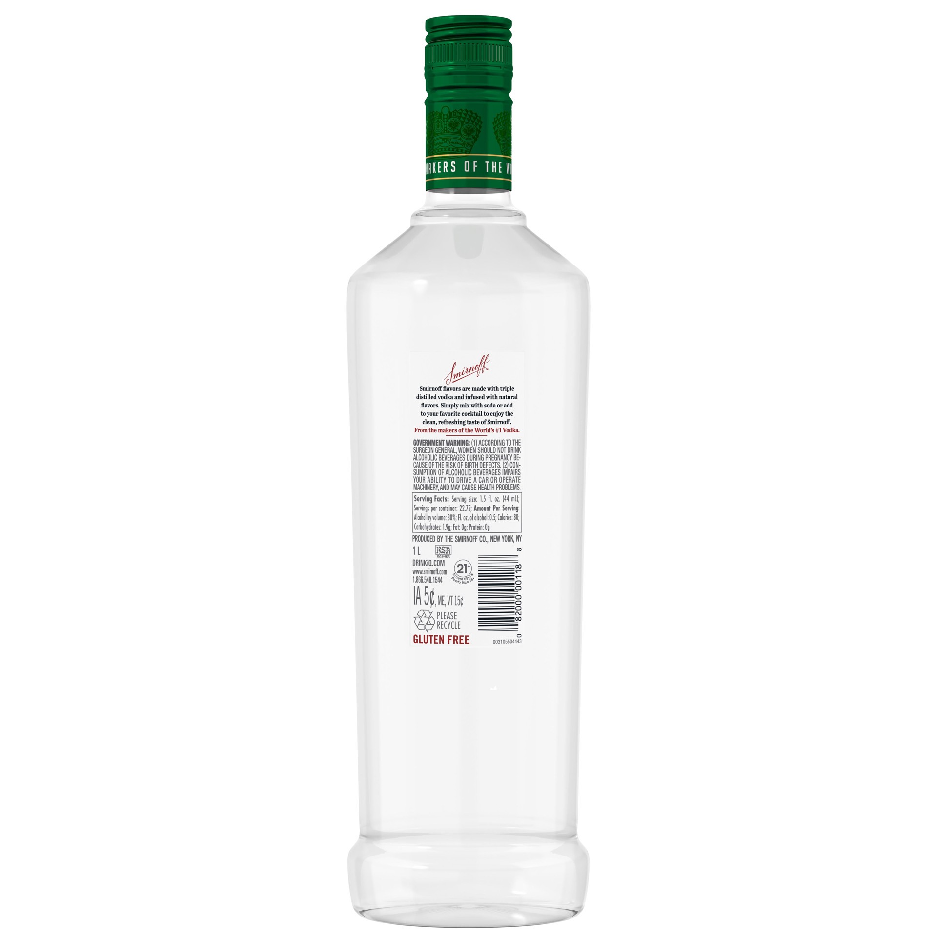 slide 2 of 4, Smirnoff Watermelon (Vodka Infused With Natural Flavors), 1 L, 1 liter