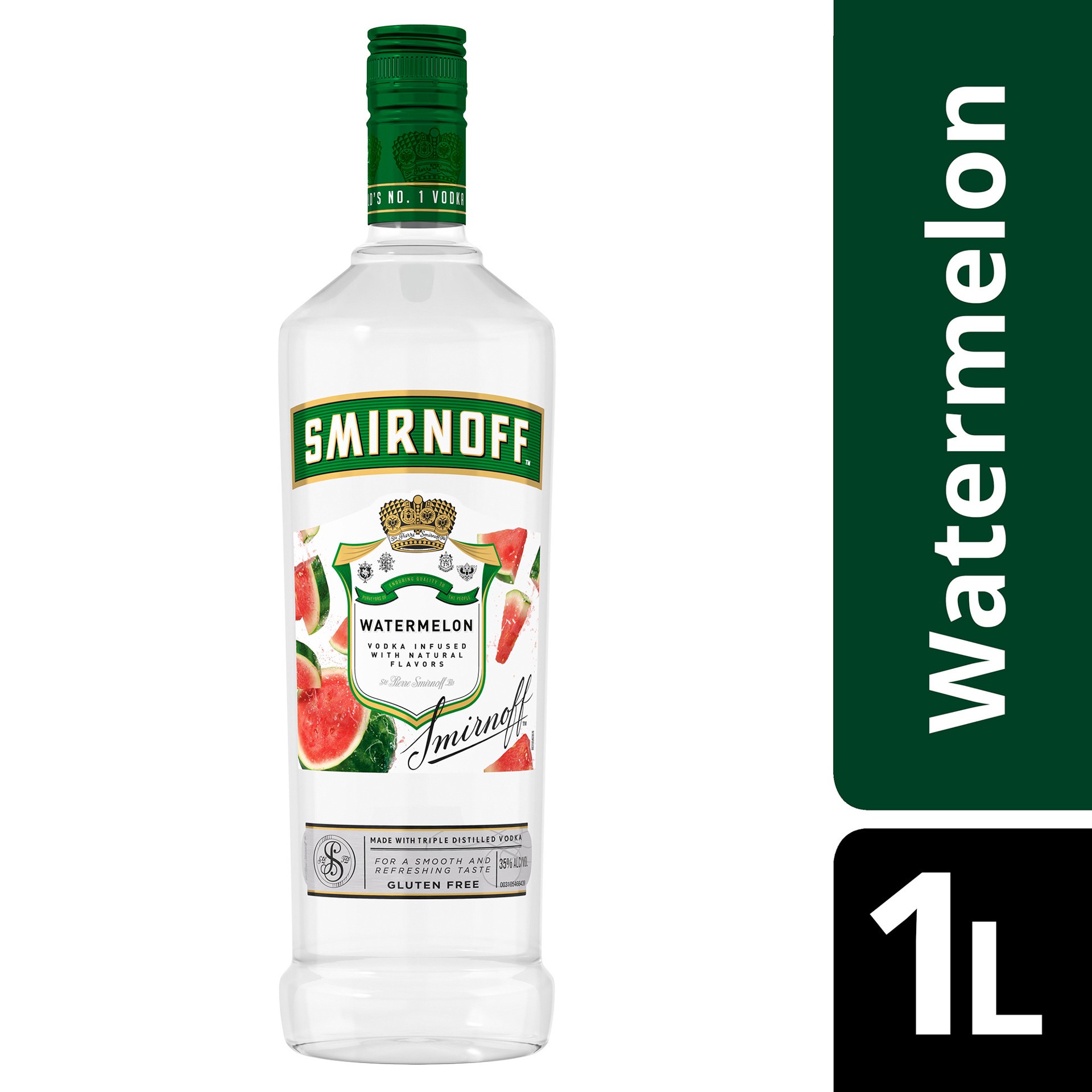 slide 3 of 4, Smirnoff Watermelon (Vodka Infused With Natural Flavors), 1 L, 1 liter