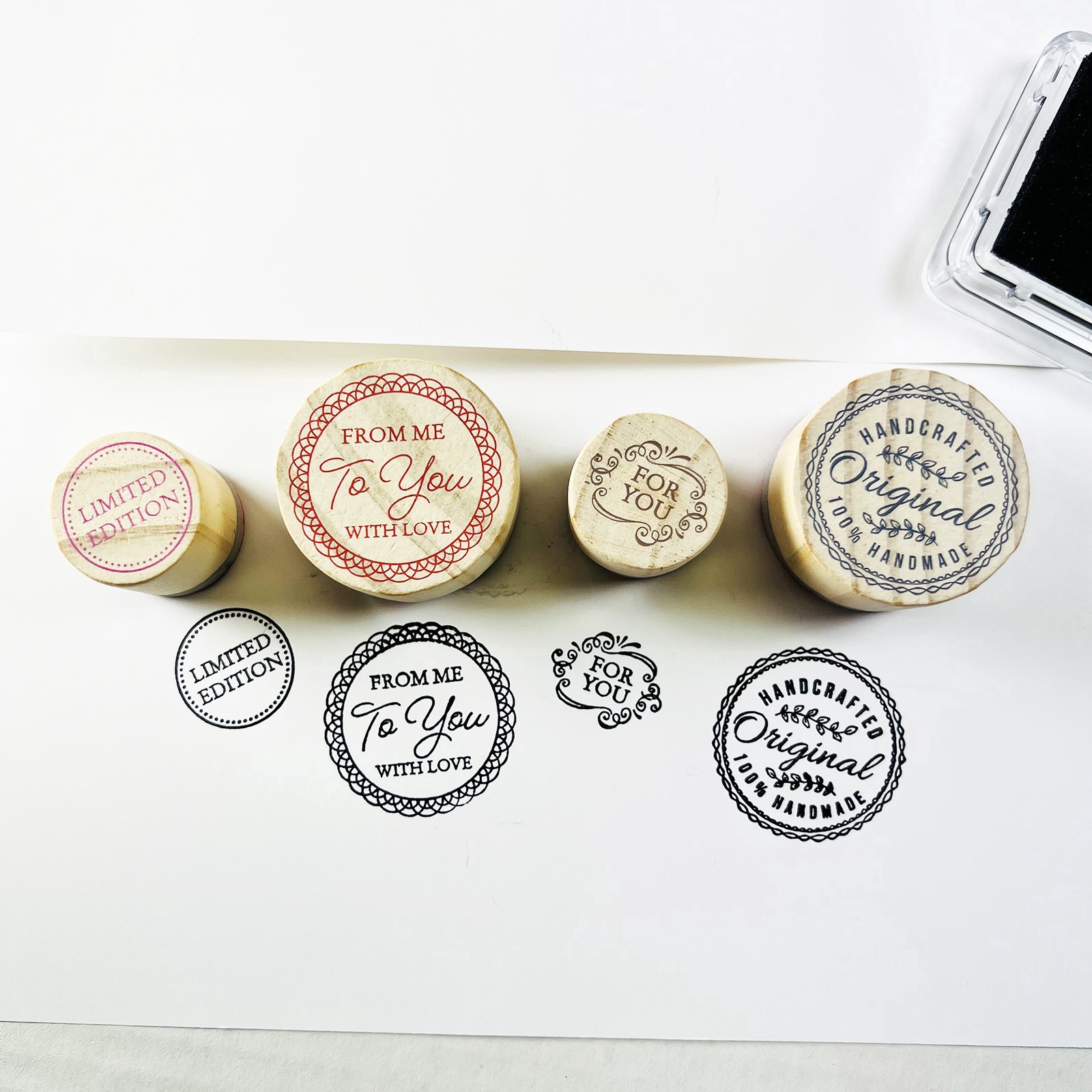 slide 4 of 4, Round Makers Wood Stamp Set By Recollections, 1.5 in x 1.5 in