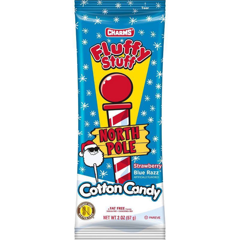 slide 1 of 2, Charms Fluffy Stuff Cotton Candy, Strawberry/Blue Razz, 2 oz