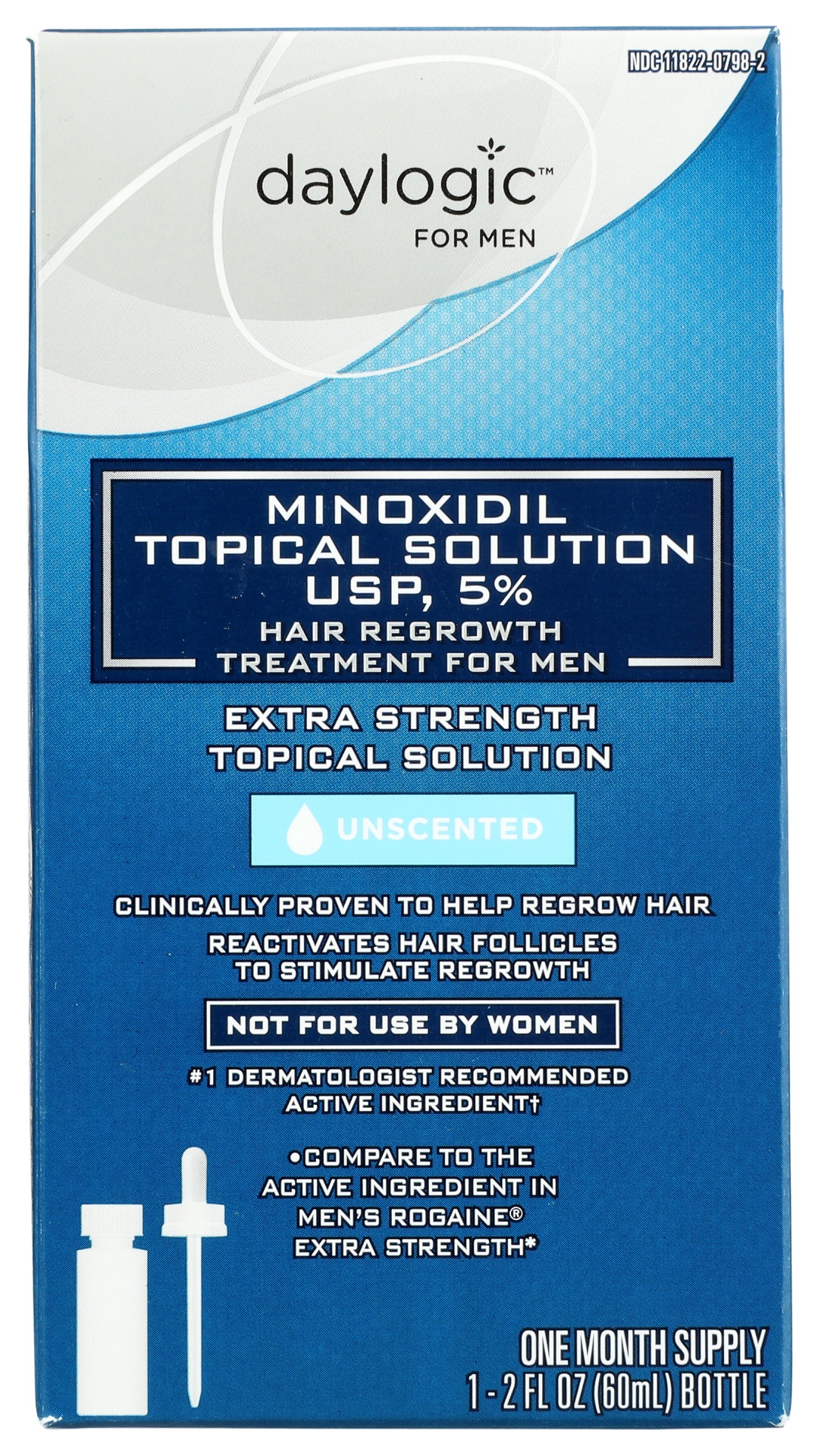 slide 1 of 1, Daylogic Minoxidil Topical Hair Regrowth Liquid Solution for Men, 2 fl oz