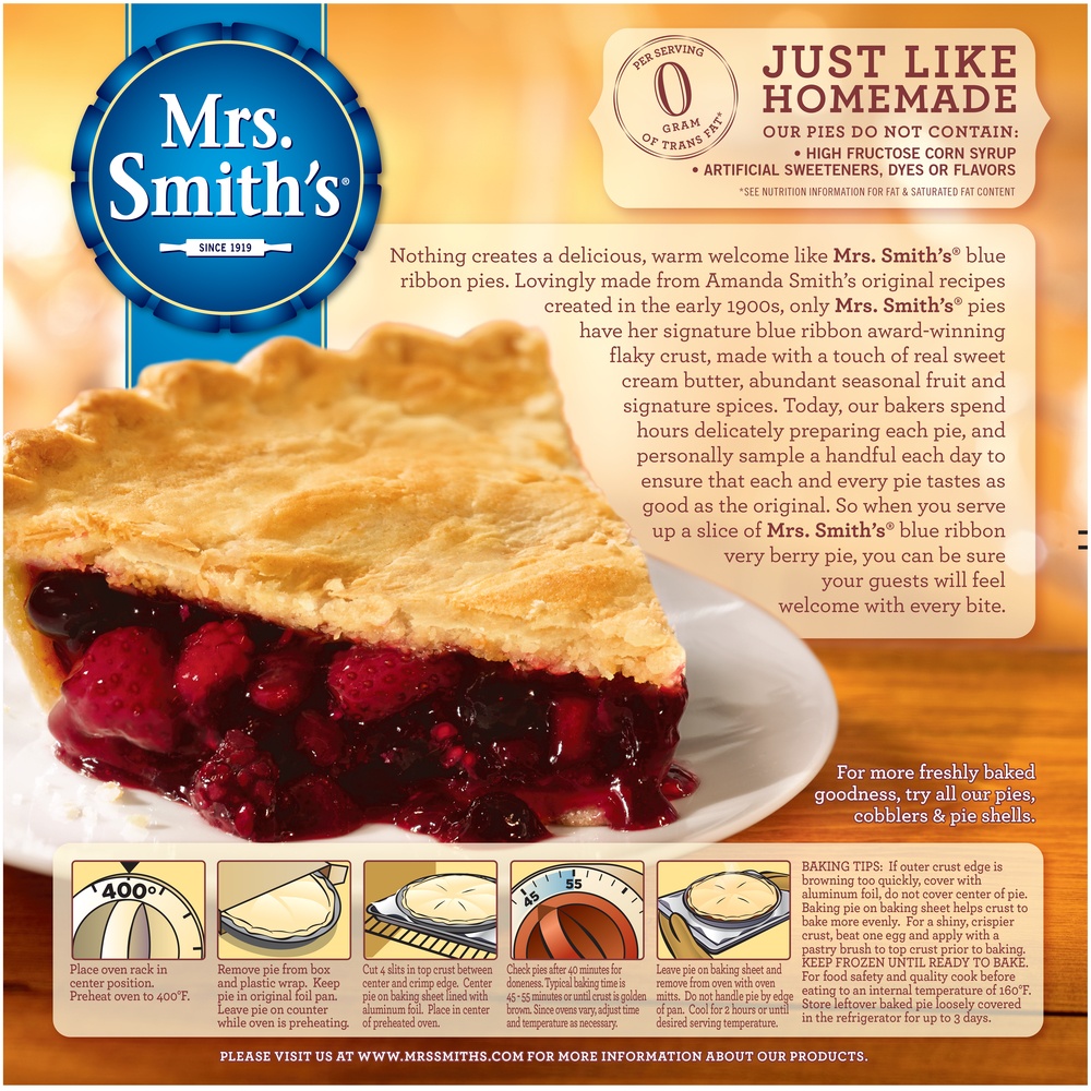 slide 6 of 8, Mrs. Smith's Original Flaky Crust Very Berry Pie, 35 oz