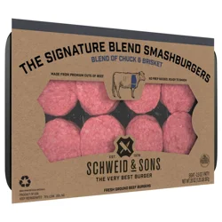 Schweid & Sons The Signature Blend Smashburgers, 8-2.5 Oz 75/25