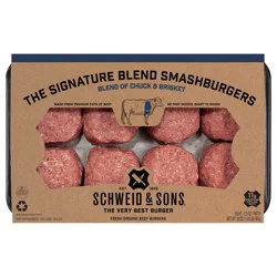 Schweid & Sons The Signature Blend Smashburgers, 8-2.5 Oz 75/25
