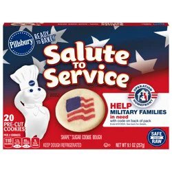 Pillsbury Shape Flag Sugar Cookie Dough, Salute To Service, 20 Pre-Cut Cookies, 9.1 oz.