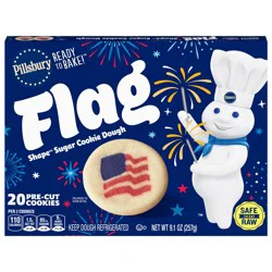 Pillsbury Shape Flag Sugar Cookie Dough, Salute To Service, 20 Pre-Cut Cookies, 9.1 oz.