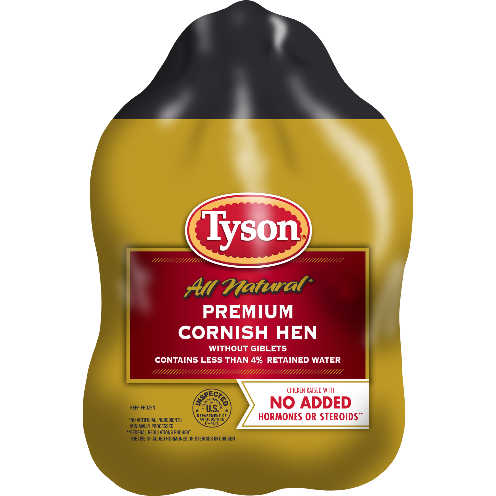 slide 1 of 3, Tyson Frozen Premium Whole Cornish Hen, (Frozen), 453.59 g