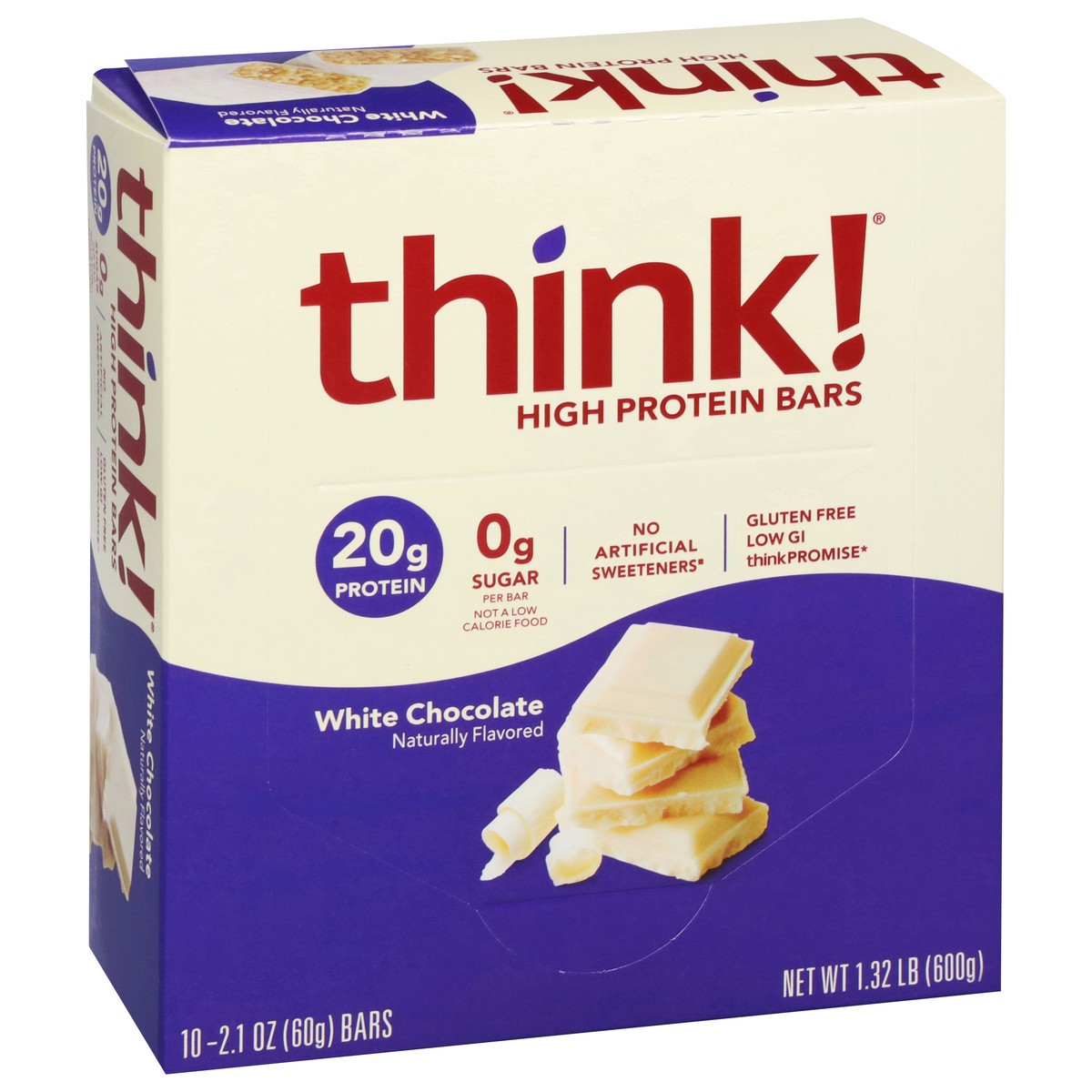 slide 3 of 12, think! White Chocolate High Protein Bars 10 - 2.1 oz Bars, 10 ct; 2.1 oz