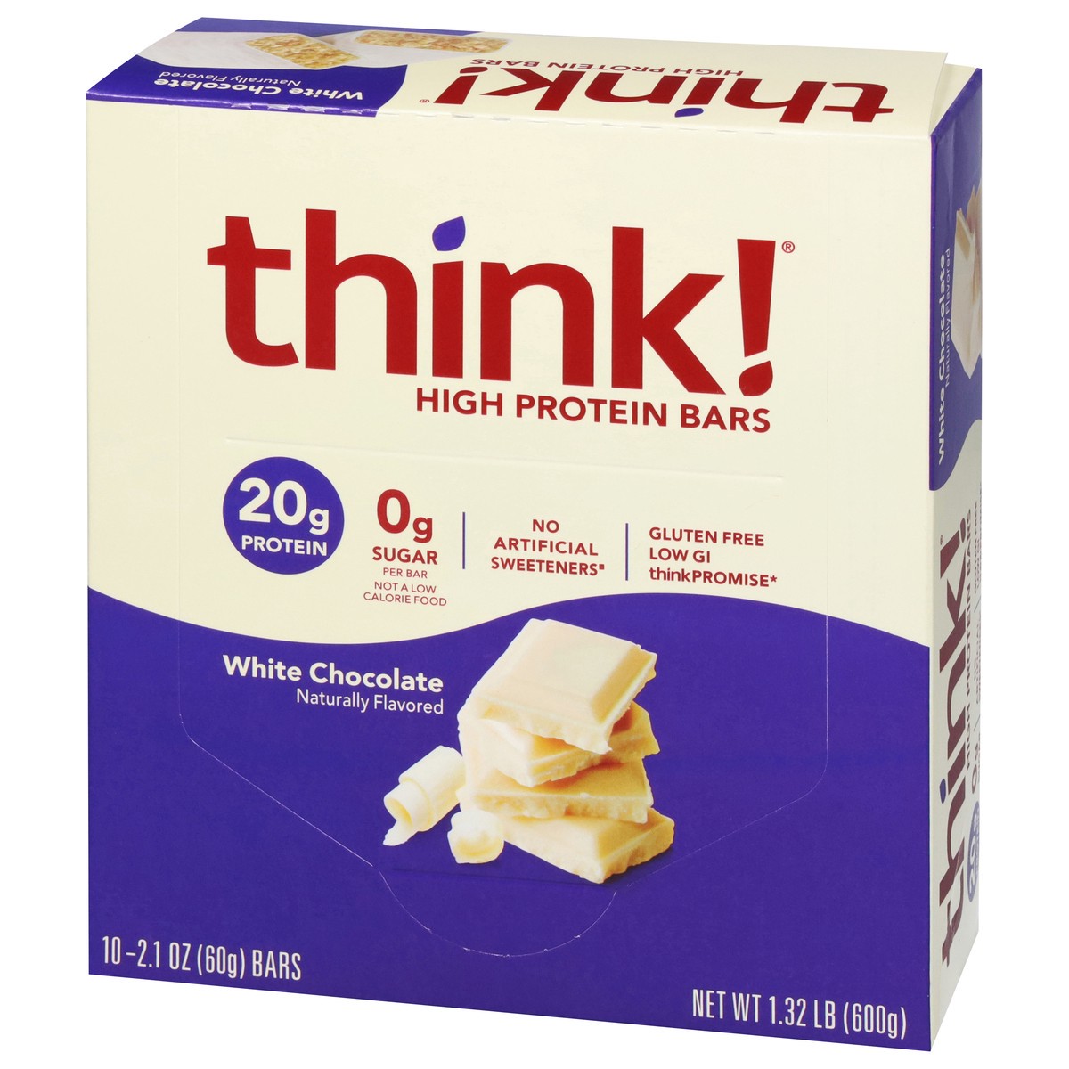 slide 12 of 12, think! White Chocolate High Protein Bars 10 - 2.1 oz Bars, 10 ct; 2.1 oz