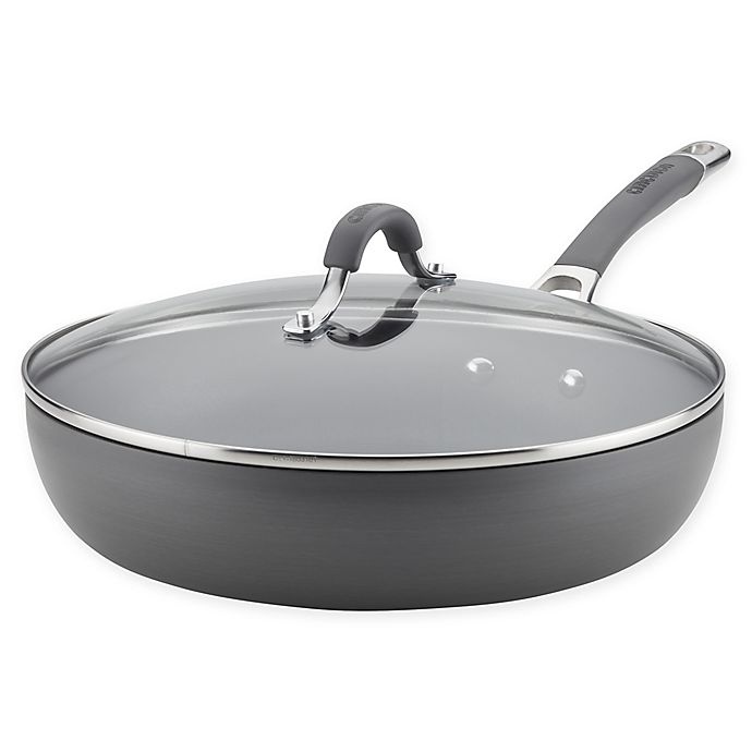 slide 1 of 4, Circulon Radiance Nonstick Hard-Anodized Covered Deep Skillet - Grey, 12 in