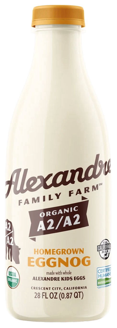 slide 1 of 1, Alexandre Family Farm Organic A2/A2 Homegrown Eggnog, 28 fl oz