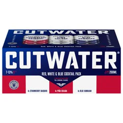 Cutwater Spirits Spirits Red, White and Blue Cocktail Rum Variety Pack, 12 Pack 200 ml Cans