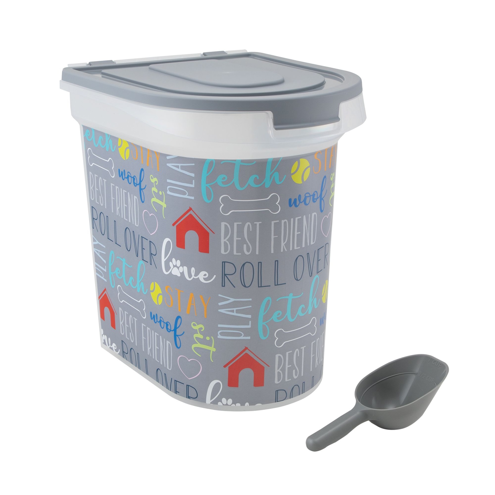 Pawprints Paw Prints Pet Food Storage Container with Scoop, 26lb 26 lb Shipt