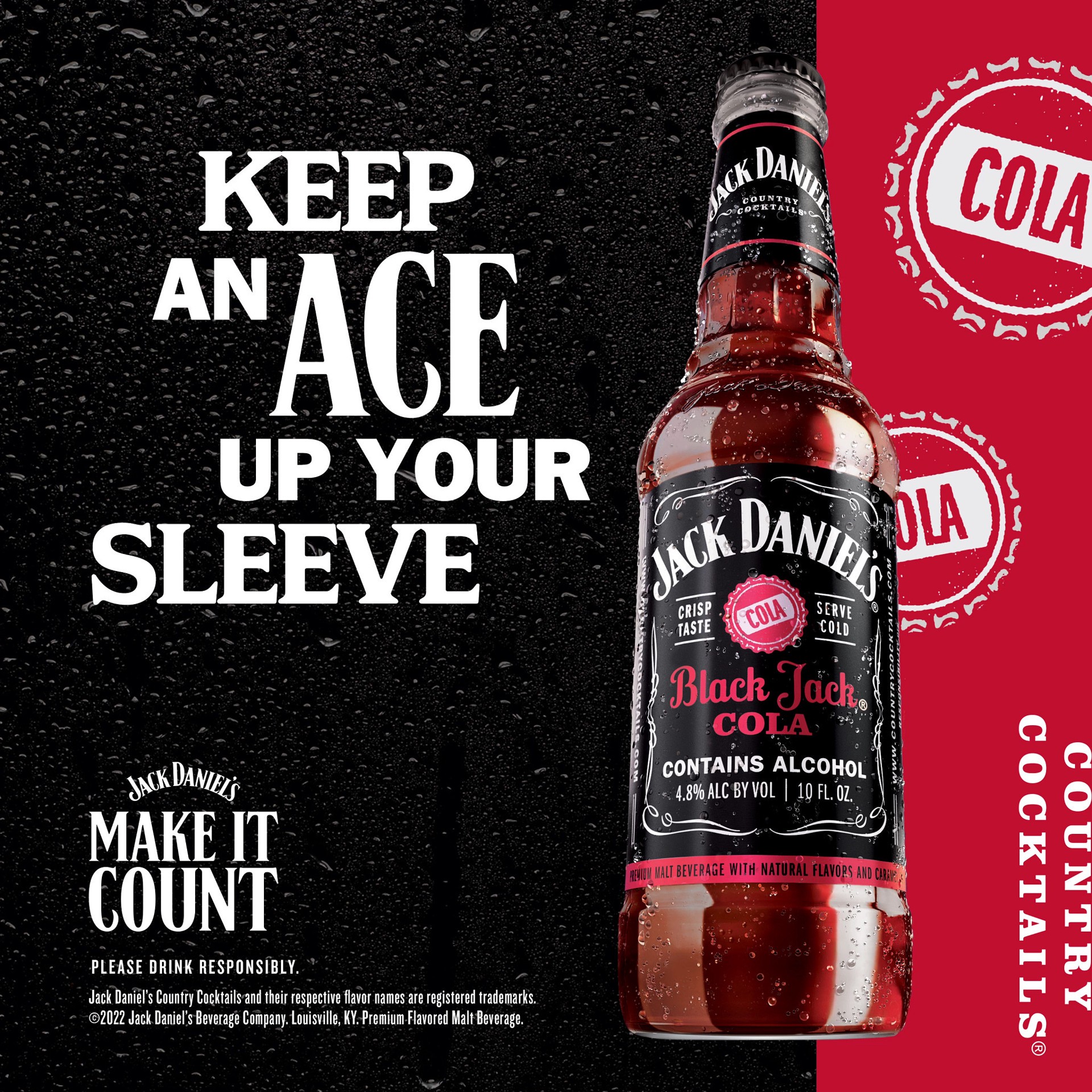 slide 3 of 10, Jack Daniel's Country Cocktails Black Jack Cola, 6 Pack, 10 oz Bottles, 6 ct; 10 oz